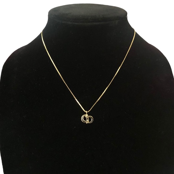 Vintage Host Pick Rare Gold Christian Dior CD Logo Necklace - Picture 1 of 7